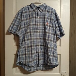 U.S. Polo Assn. Men's Blue and White Plaid Shirt